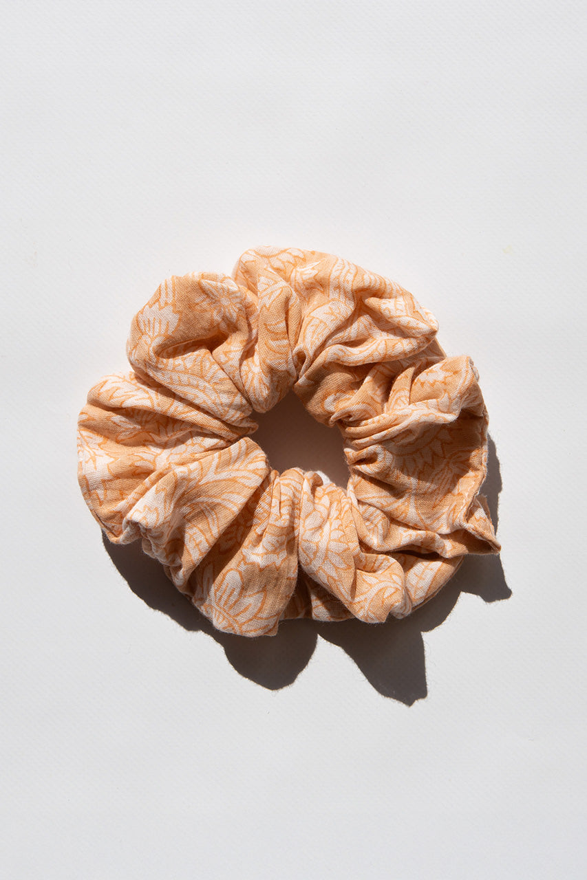 Upcycled Scrunchie ~ Apricot Blush