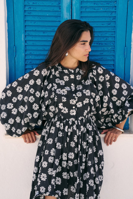 Anika Mini Dress ~ White Cosmos | 100% Cotton Dress, Handmade in India DOI Anika Mini Dress ~ White Cosmos | 100% Cotton Dress, Handmade in India DOI