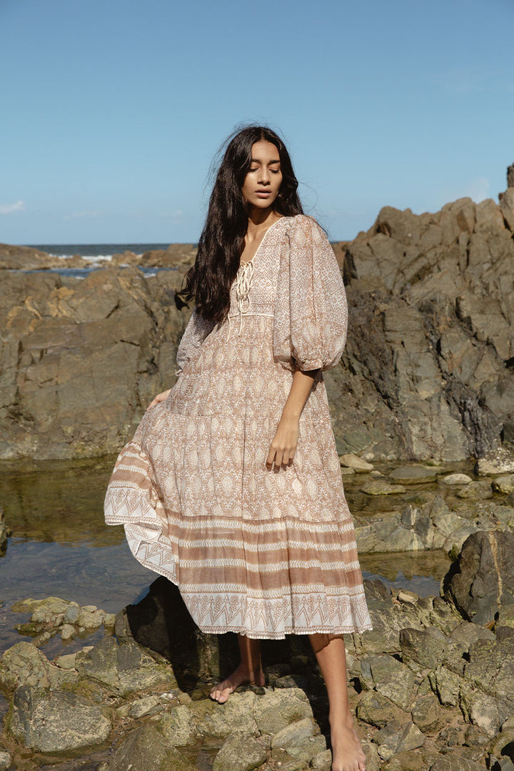 Jasmine Midi Dress - Shell