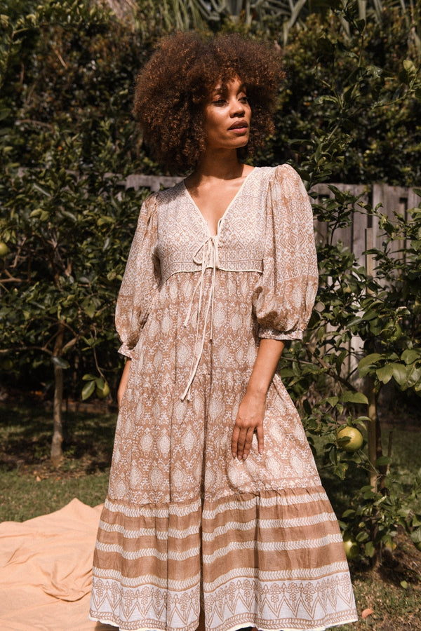 Jasmine Midi Dress - Shell