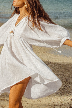Kyra Mini Dress ~ White Gauze