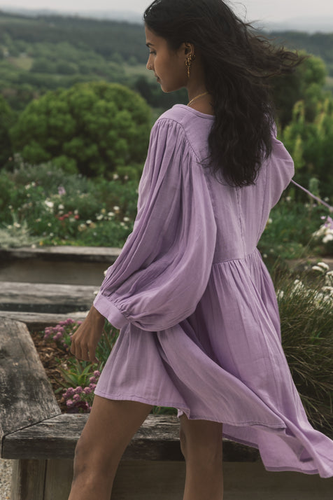 Kyra Mini Dress ~ Lilac Gauze