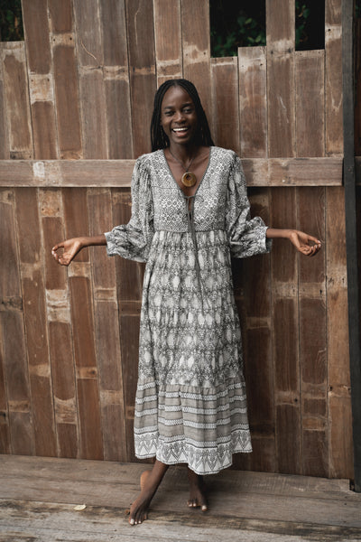 Jasmine Midi Dress ~ Charcoal