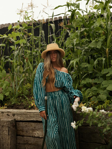 Ria Blouse ~ Cyan Candy