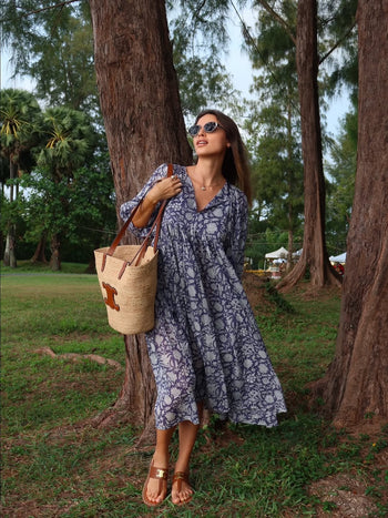 Kyra Midi Dress ~ Blue Iris